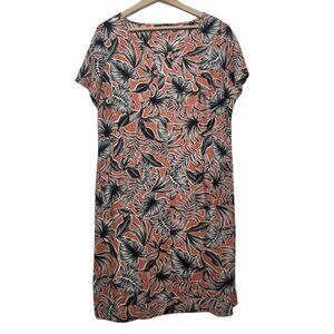 ISLE COLLECTION | Women's Rust Short Sleeve Floral Shift Dress |Size UK 14/US 10
